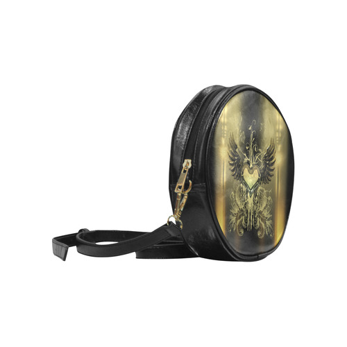 Love, heart with wings Round Sling Bag (Model 1647)