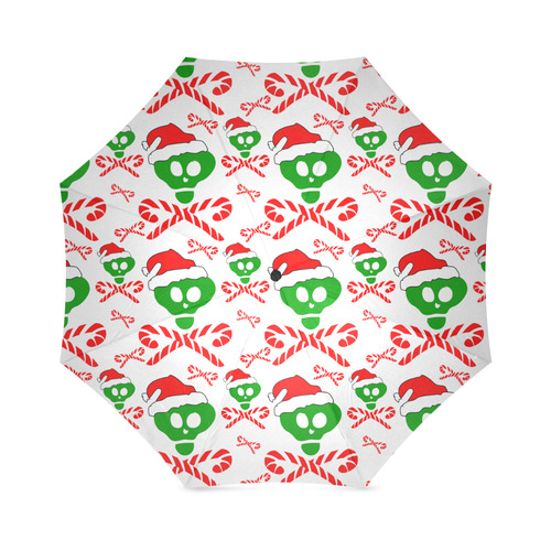 Santa Skull and Crossbones Candy Canes Foldable Umbrella (Model U01)