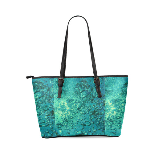 under water 3 Leather Tote Bag/Small (Model 1640)