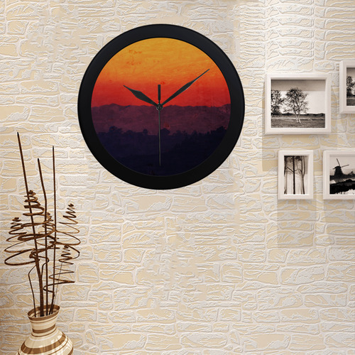 Five Shades of Sunset Circular Plastic Wall clock