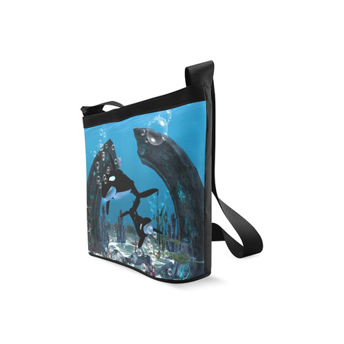 Amazing orcas , underwater world Crossbody Bags (Model 1613)