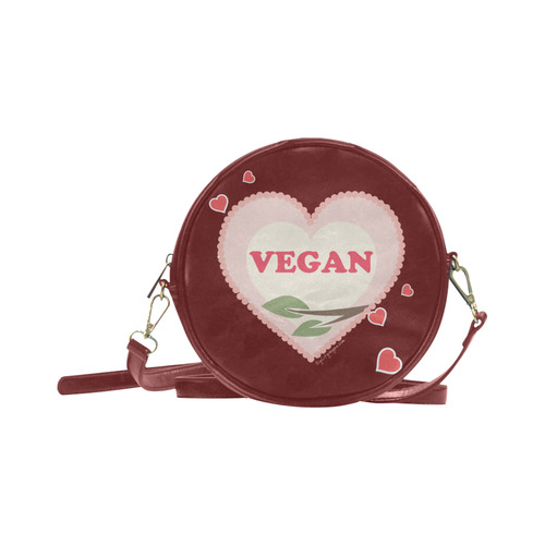Vegan Heart Round Sling Bag (Model 1647)