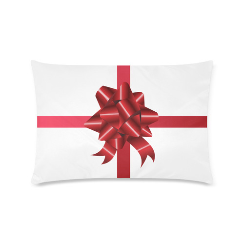 Red Bow Package Custom Rectangle Pillow Case 16"x24" (one side)