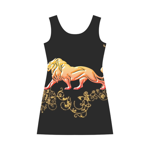 Awesome lion in gold and black Bateau A-Line Skirt (D21)
