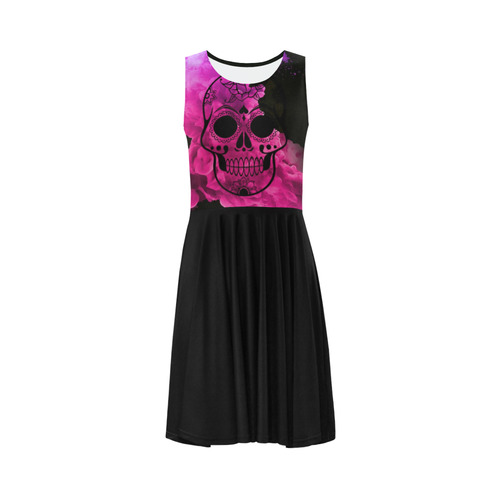 smoky skull C Sleeveless Ice Skater Dress (D19)