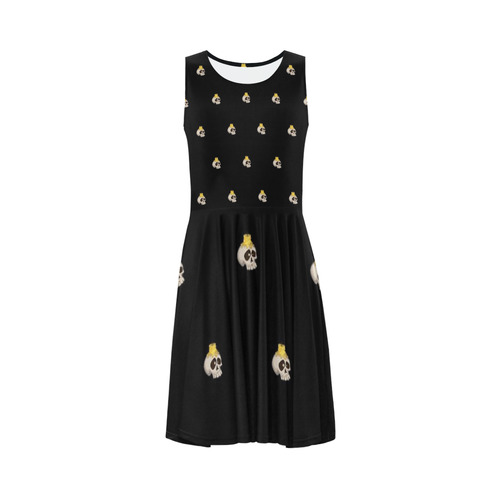 halloween - skull with candle pattern Sleeveless Ice Skater Dress (D19)