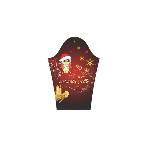 Cute christmas owl on red background Bateau A-Line Skirt (D21)
