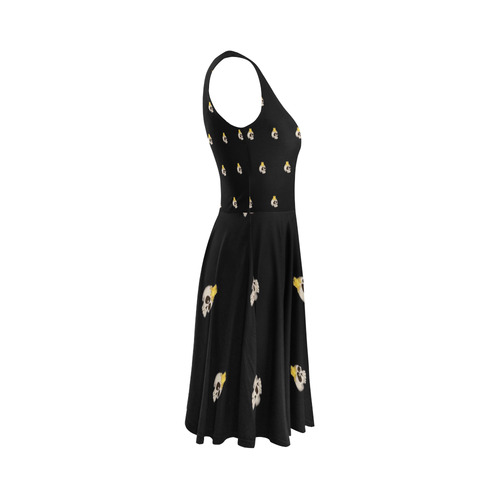 halloween - skull with candle pattern Sleeveless Ice Skater Dress (D19)