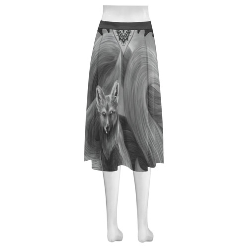 Spirit Fox Mnemosyne Women's Crepe Skirt (Model D16)