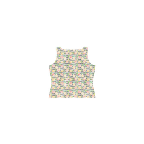 watercolor pineapple Sleeveless Splicing Shift Dress(Model D17)