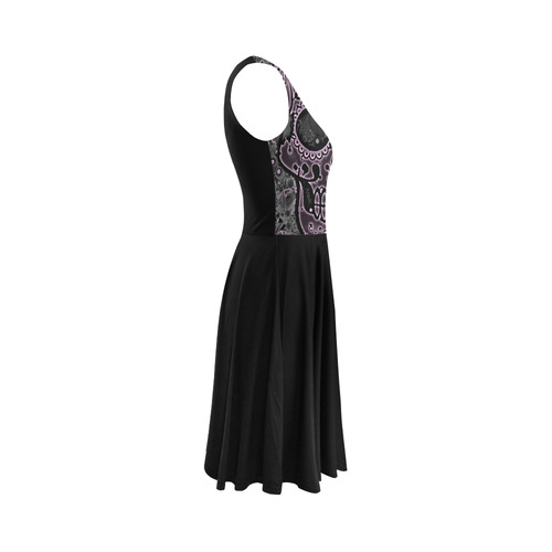 skull pink Sleeveless Ice Skater Dress (D19)