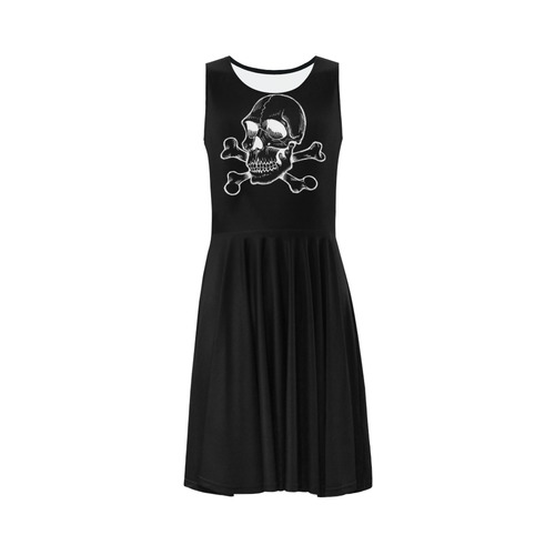 Skull 816 (Halloween) Sleeveless Ice Skater Dress (D19)