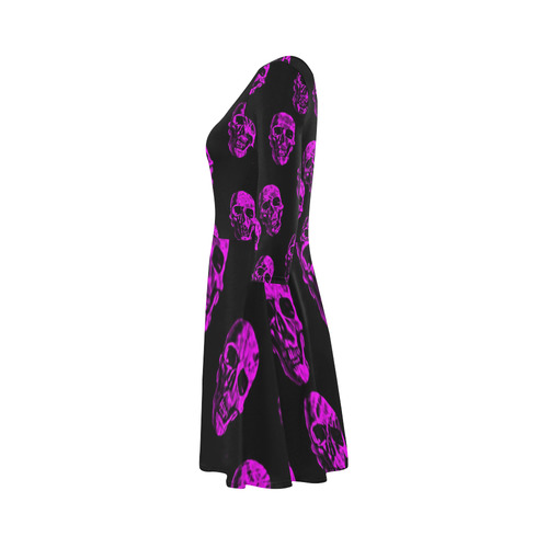 purple skulls 3/4 Sleeve Sundress (D23)