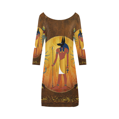 Anubis the egyptian god Bateau A-Line Skirt (D21)
