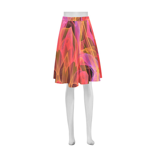 Abstract Peach Violet Mandala Ribbon Candy Lace Athena Women's Short Skirt (Model D15)