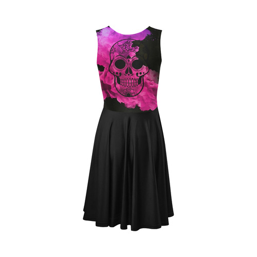 smoky skull C Sleeveless Ice Skater Dress (D19)