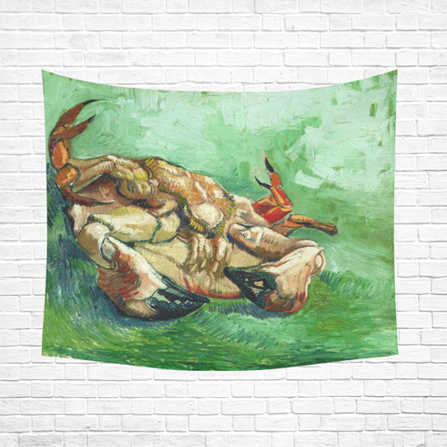 Van Gogh Crab On Its Back Fine Art Cotton Linen Wall Tapestry 60"x 51"