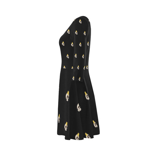 halloween - skull with candle pattern 3/4 Sleeve Sundress (D23)