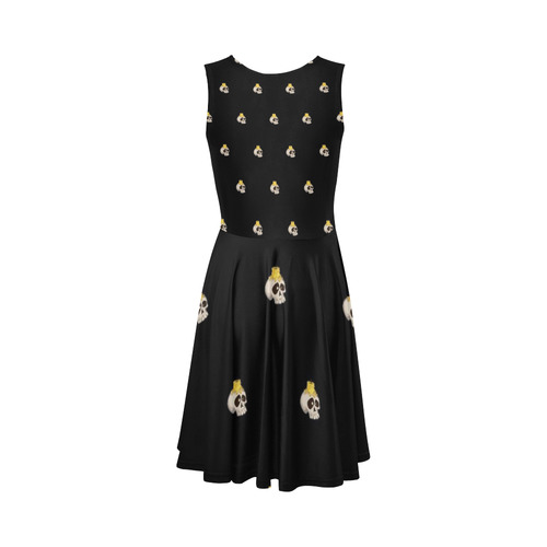 halloween - skull with candle pattern Sleeveless Ice Skater Dress (D19)