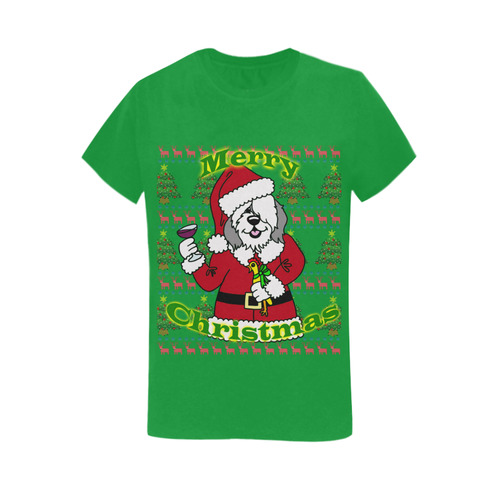 Merry Christmas T-shirt sweater style Women's T-Shirt in USA Size (Two Sides Printing)