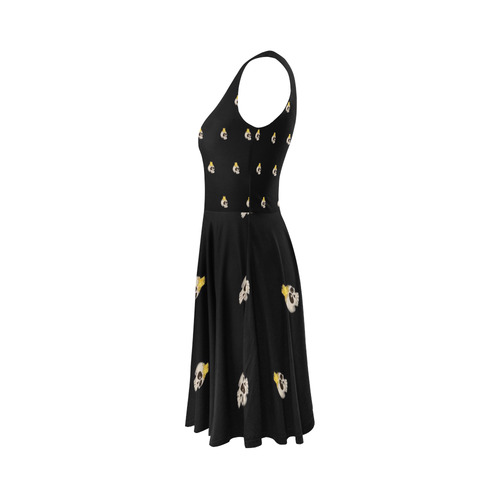 halloween - skull with candle pattern Sleeveless Ice Skater Dress (D19)