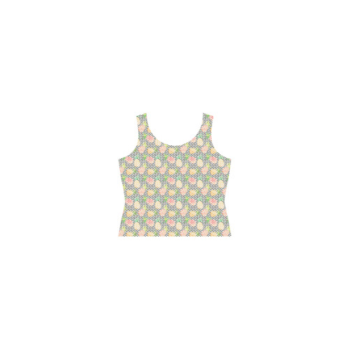 watercolor pineapple Sleeveless Splicing Shift Dress(Model D17)