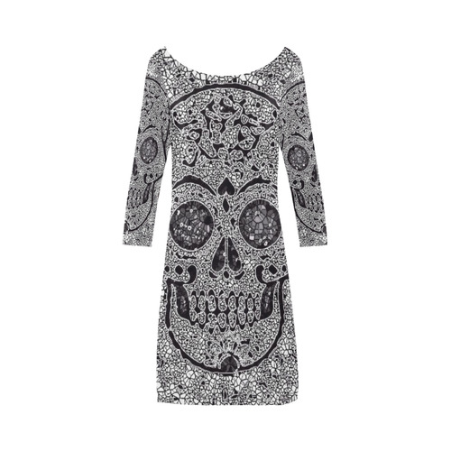 Mosaic Skull Bateau A-Line Skirt (D21)