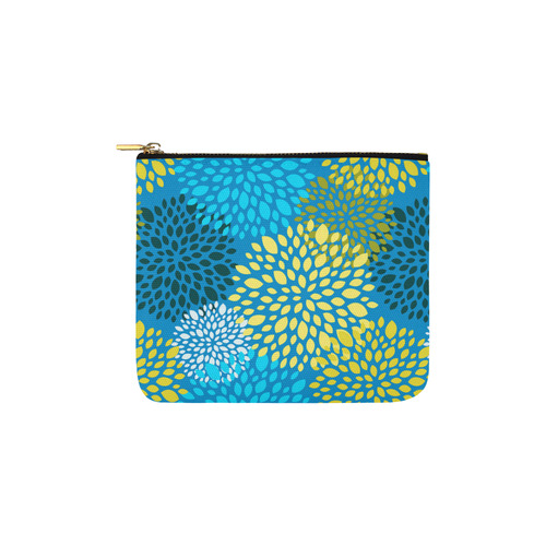Happy Christmas Holiday Abstract Floral Pattern Carry-All Pouch 6''x5''