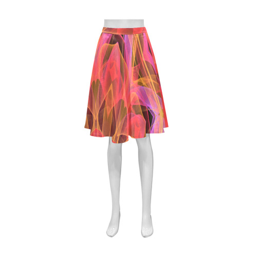 Abstract Peach Violet Mandala Ribbon Candy Lace Athena Women's Short Skirt (Model D15)