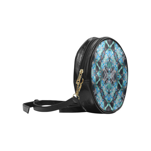 Turquoise Jewel Fractual Round Sling Bag (Model 1647)