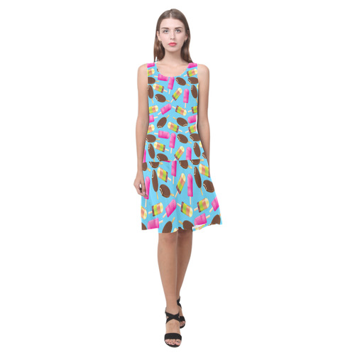 icecream Sleeveless Splicing Shift Dress(Model D17)