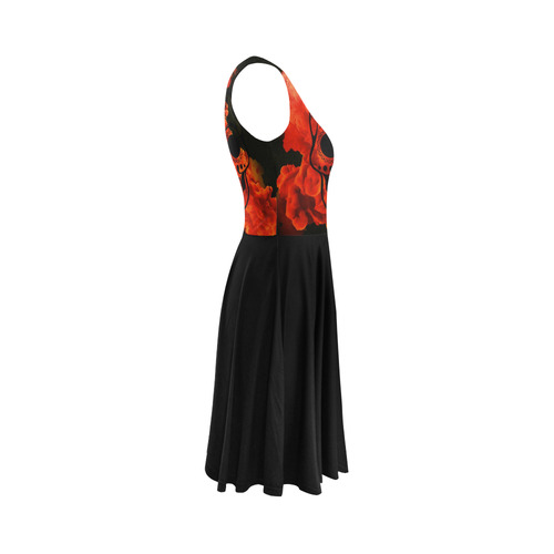 smoky skull D Sleeveless Ice Skater Dress (D19)