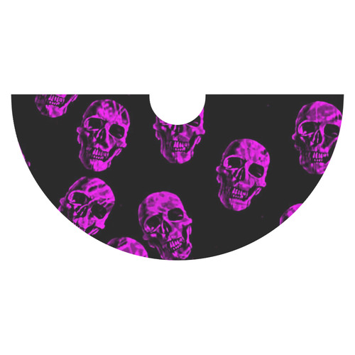purple skulls Sleeveless Ice Skater Dress (D19)