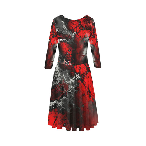 awesome fractal 25 Elbow Sleeve Ice Skater Dress (D20)