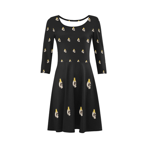 halloween - skull with candle pattern 3/4 Sleeve Sundress (D23)