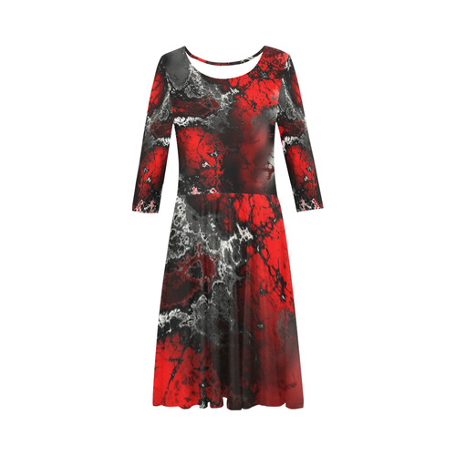 awesome fractal 25 Elbow Sleeve Ice Skater Dress (D20)