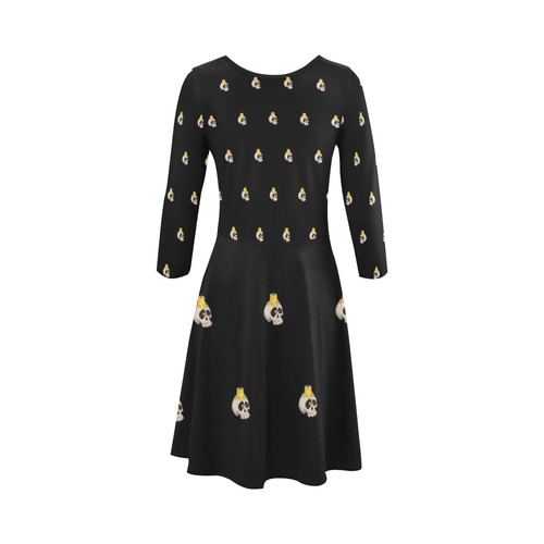 halloween - skull with candle pattern 3/4 Sleeve Sundress (D23)