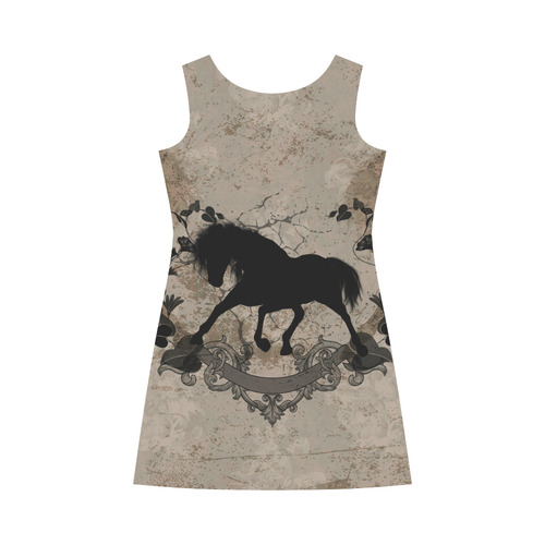Black horse silohuette Bateau A-Line Skirt (D21)