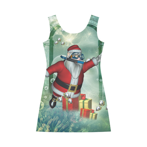Christmas, Santa Claus underwater Bateau A-Line Skirt (D21)