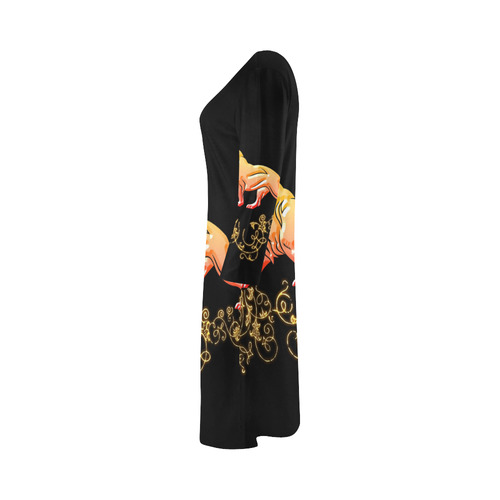 Awesome lion in gold and black Bateau A-Line Skirt (D21)