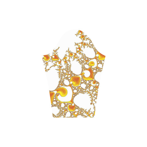 special fractal 04 orange Round Collar Dress (D22)