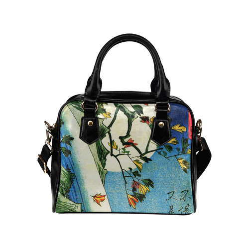 Hiroshige Moon Over Waterfall Vintage Japanese Shoulder Handbag (Model 1634)