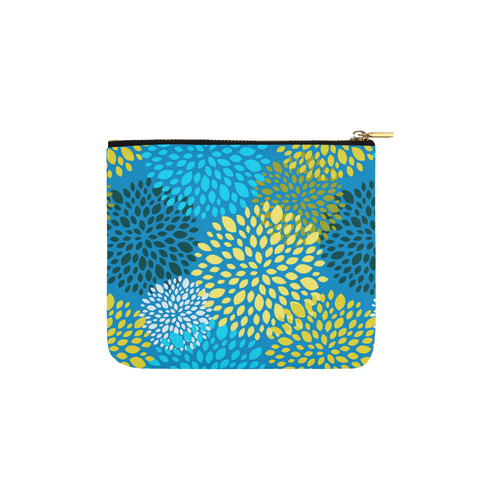 Happy Christmas Holiday Abstract Floral Pattern Carry-All Pouch 6''x5''
