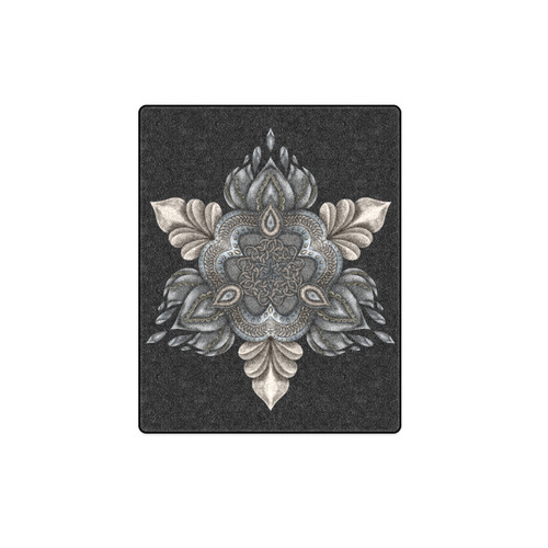 Diamond Lotus Black Blanket 40"x50"