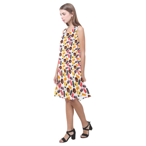 Yummy Sleeveless Splicing Shift Dress(Model D17)