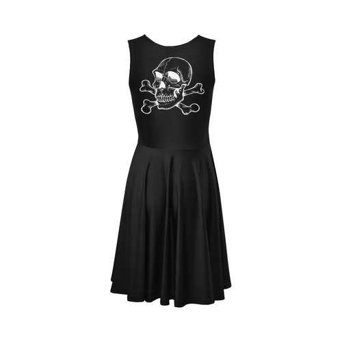 Skull 816 (Halloween) Sleeveless Ice Skater Dress (D19)