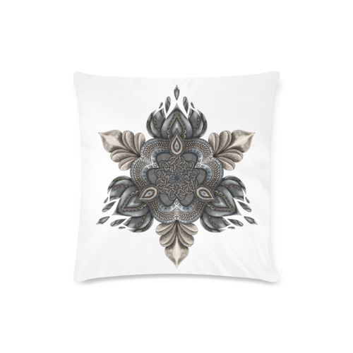 Diamond Lotus White Custom Zippered Pillow Case 16"x16"(Twin Sides)