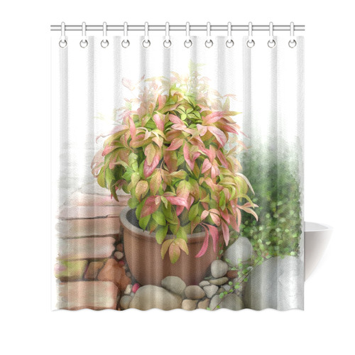 Pot full of colors, watercolors Shower Curtain 66"x72"