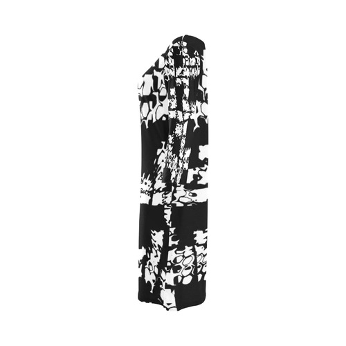 stunning black and white 06 Round Collar Dress (D22)