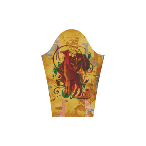 Magic Africa Giraffes Ornaments grunge Round Collar Dress (D22)